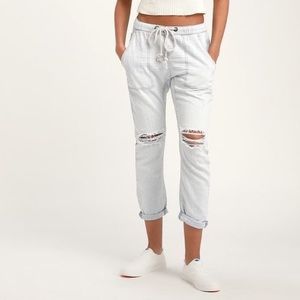 One Teaspoon Drawstring Distressed Boyfriend Jeans